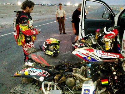 Wálter Nosiglia deja el Dakar tras un raro accidente que inhabilitó su cuadra
