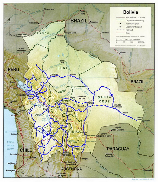 Map of Bolivia 4x4, GPS tracks, overlanders